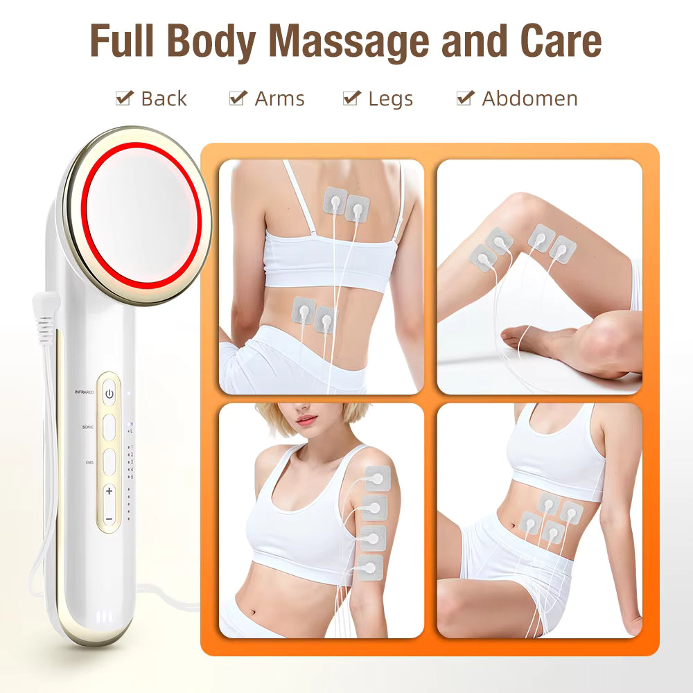 5-in-1 Ultrasonic EMS Body Sculpting & Facial Infrared Beauty Device
